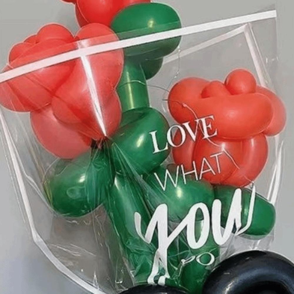 30 Pieces Transparent Flower Wrapping Bags Colorful OPP Bag Flower Arrangement Bags Waterproof Bouquet Packaging Bags