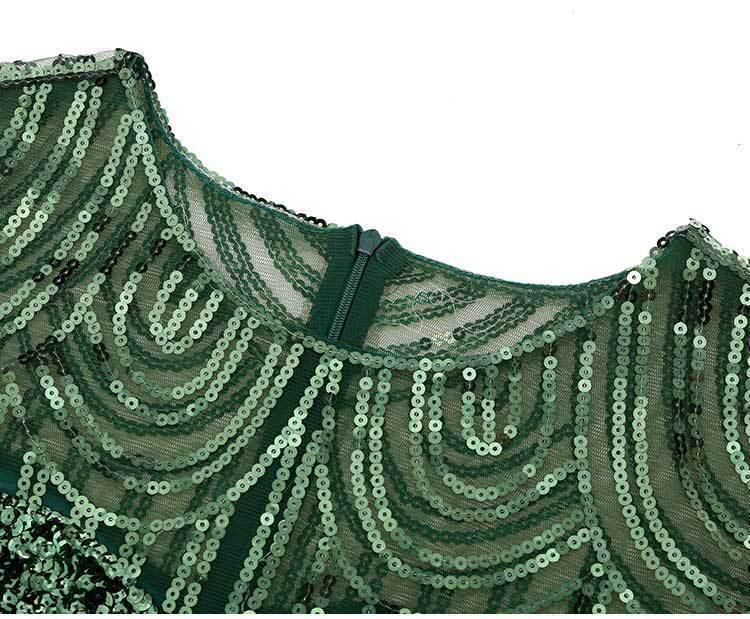 1920s Gatsby Sequin Tassel Evening Gown