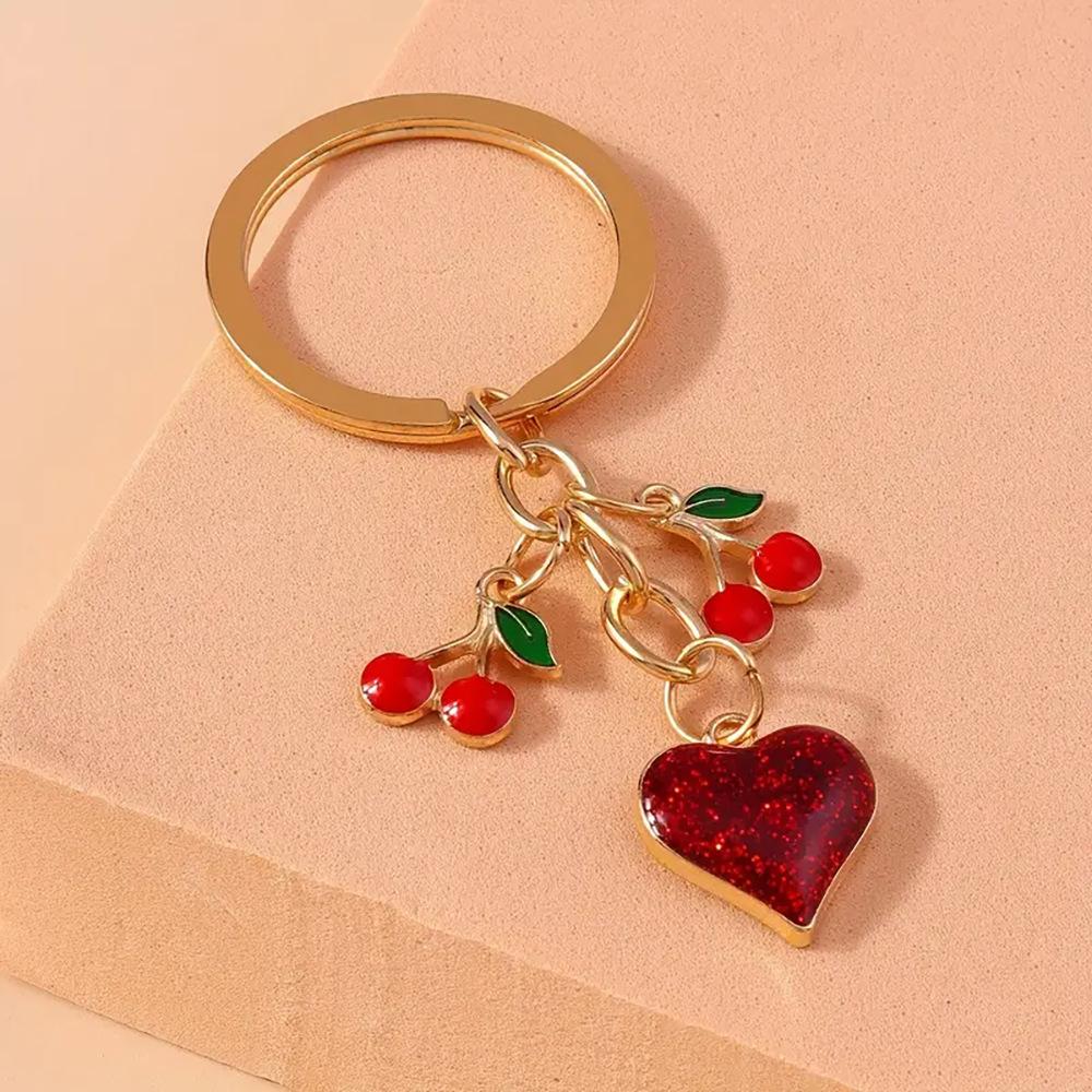 Fresh Fruit Keychain Simple Love Cherry Bag Pendant Fashion Key Accessories Couple Family Keychain Pendant