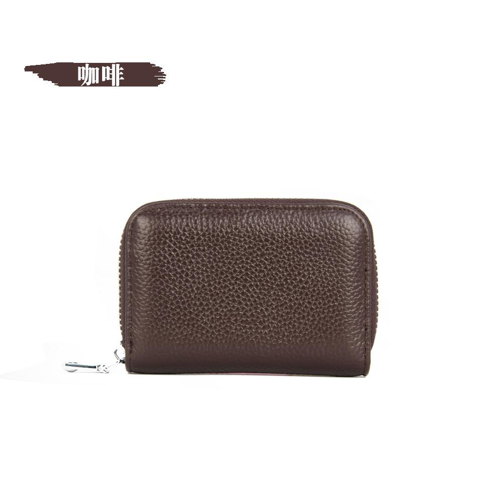 

Женский чехол для карточек из воловьей кожи с защитой от кражи, мужской чехол для карточек, многофункциональный маленький кошелек на молнии