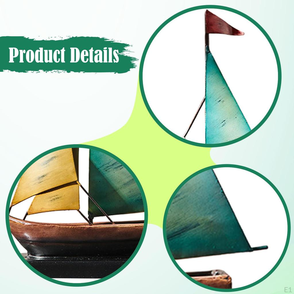 Eisenboot Statue Metallskulptur Geschenk Heimdekoration Schiffsmodell Segelboot Figur für Festival Weihnachten