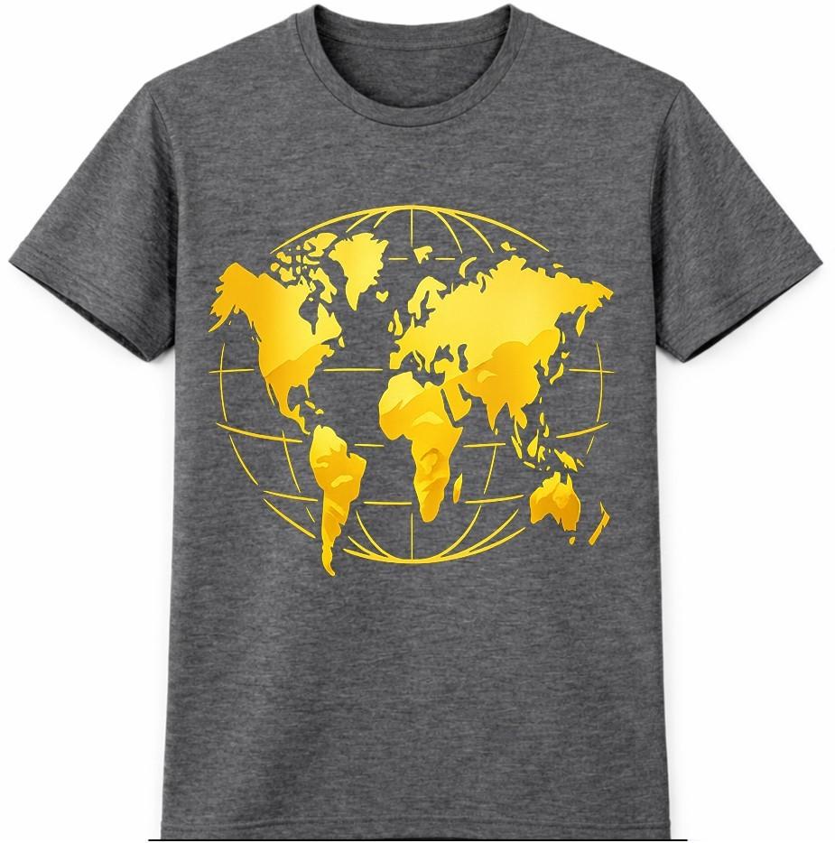 World Map T-Shirt Globe Travel Geography Explorer Teacher Gift Graphic Tee