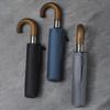 Wooden Folding Umbrella for Men, Sunny and Rainy Umbrella Windproof Strong, Sun Umbrella Wood Handle, 10 Ribs