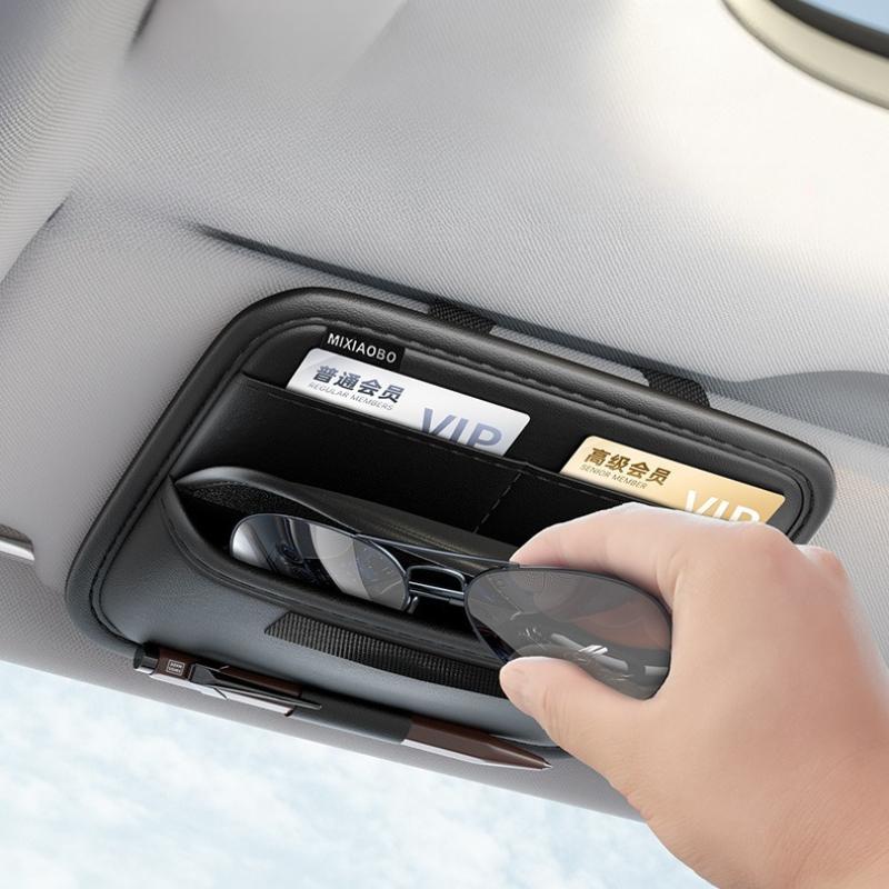 Car Sunshade Glasses Bag Auto Sun Visor Card Organizer Wear-resistant Sunglasses Storage Bag Accessories
