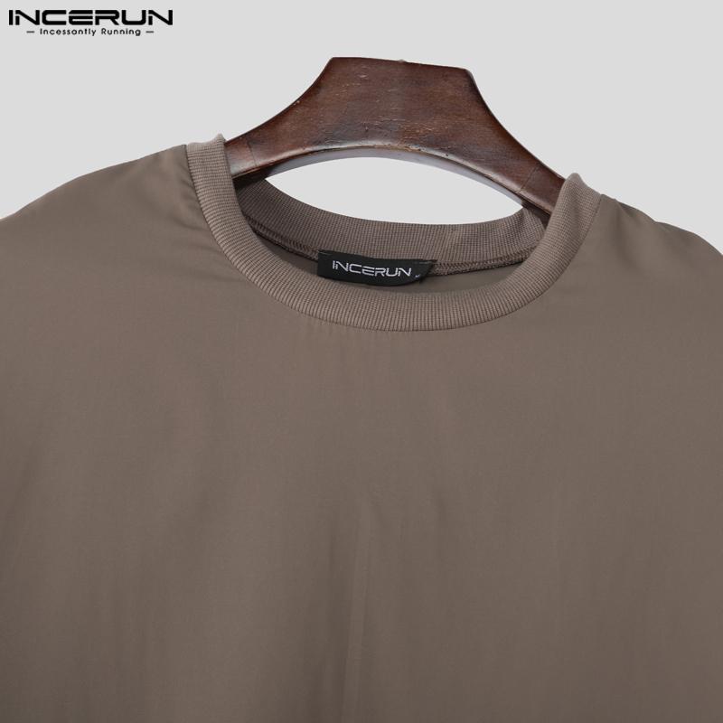 INCERUN Two Piece Suit Men Drop Shoulder Long Sleeve Tops Long Pants Casual Sets