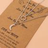 Charm Maan Zon Koppel Ketting Roestvrij Staal Holle Vlinder Hart Hanger Schakelketting Ketting Voor Vrouwen Mannen Familie Sieraden