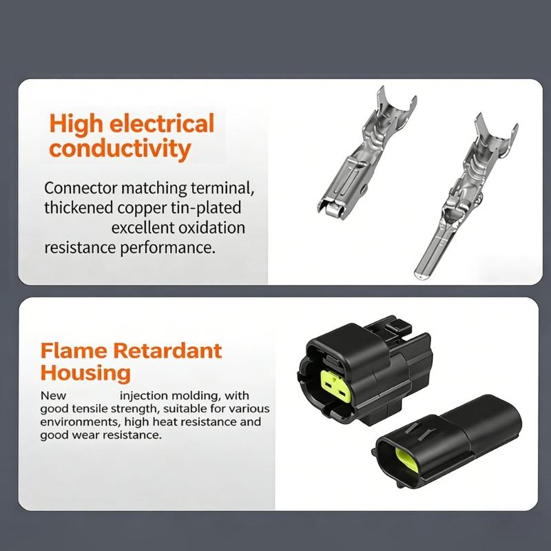 Plastic Waterproof Terminals Connector Electrical Plugs Connector Upgrades for Automotive & Outdoor Electrical Application