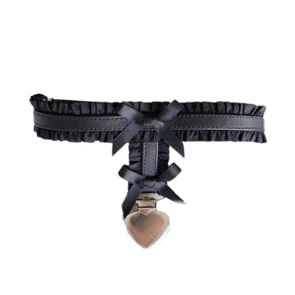 Elastic Band Lolita Leg Rings Love Heart Pendant Lace Stretch Thigh Chain Bow Leg Loops Summer