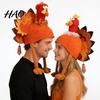 Funny Holiday Party Hat for Adults Turkey Adults, Thanksgiving Costume Accessory, Novelty Soft Creative Role Play Knitted Women, Men, Fall Headpiece