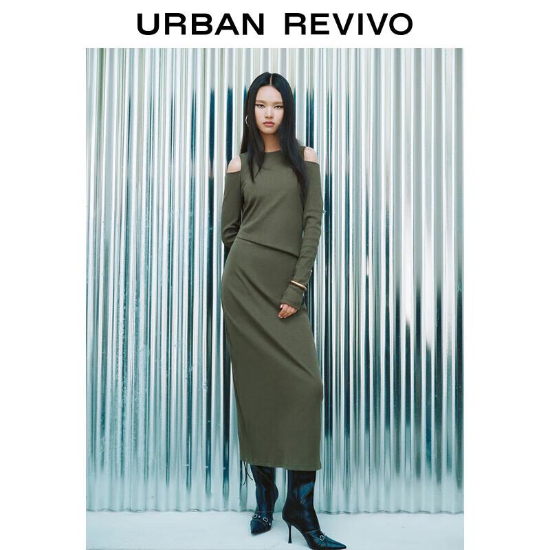 

UR Women s Shoulder Cutout Back Slit Knit A-Line Dress M