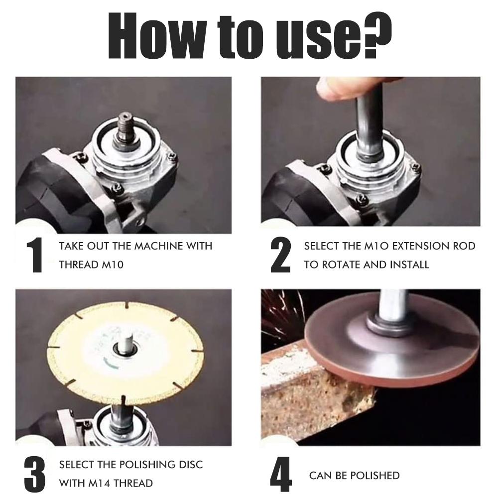 Angle Grinder Extension Connecting Rod Steel Rotary Extension Shaft Set Shank Angle Grinder Lengthen Connecting Rod for