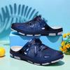 Men's Large Size Closed-Toe Breathable Beach Sandals: Non-Slip, Thick Sole, Casual Summer Half-Slippers