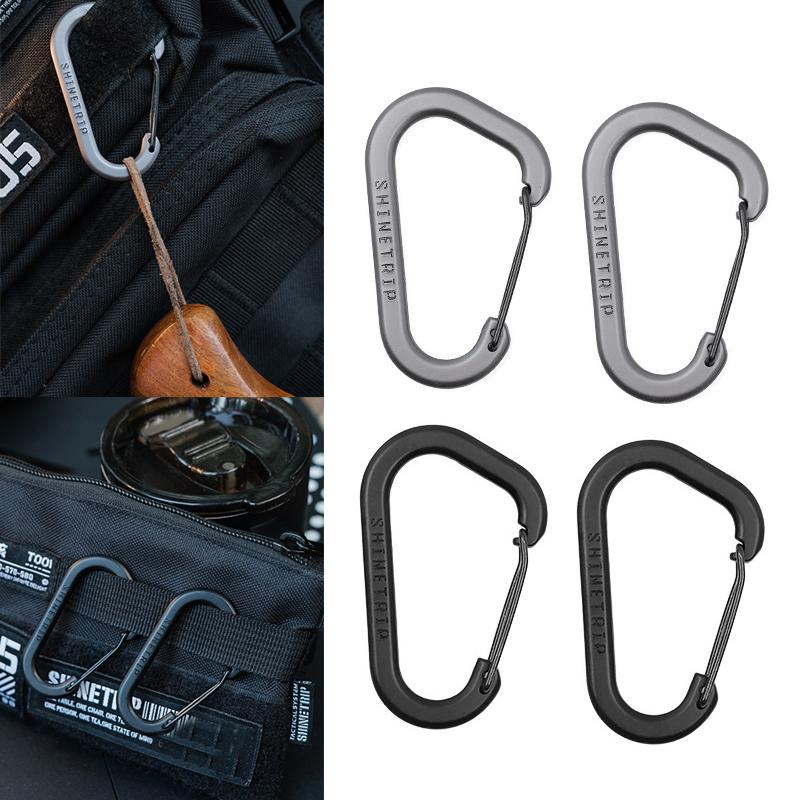 2Pcs D Ring Carabiner Outdoor Survival Gear Lightweight Handbag Strap Clips For Hiking Camping Climbing Accessories