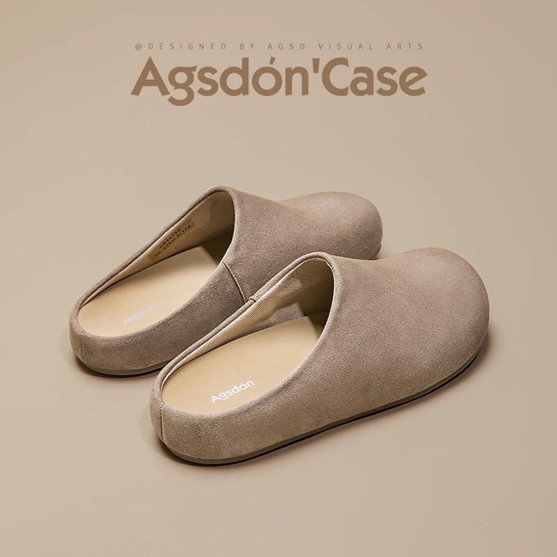 Augustenbao Women's 2025 Autumn Thick-Soled Cotton Slippers: Slip-On Plush Lined Outdoor Mules