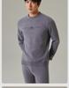Men's Teen Fleece-Lined Thermal Set: Extra Thick Crew Neck Top & Trousers for Autumn/Winter Wear.