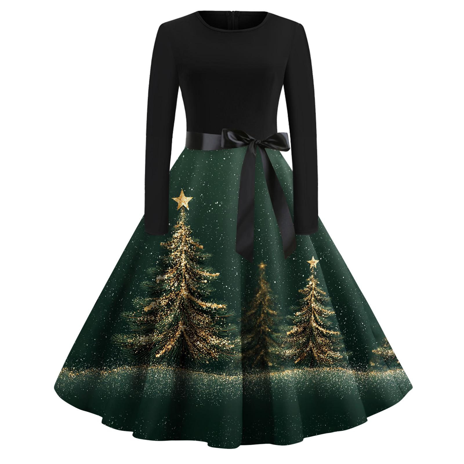 

Женское модное повседневное платье с круглым вырезом, принтом на Хэллоуин и длинными рукавами XXL