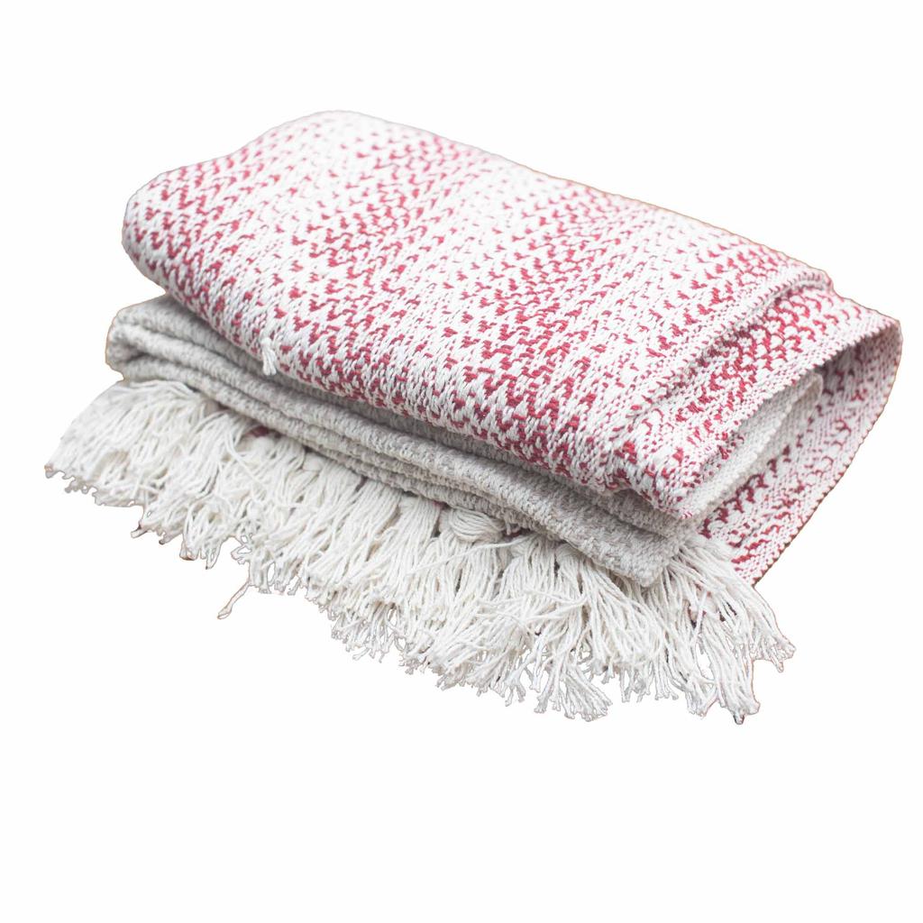 Throw Blanket Boho 125x150cm - Ruby Two Tone
