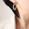 Exquisite U-shaped Full Diamond Earrings: European & American Light Luxury Fashion