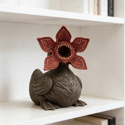 Resin Duck Figurine Collectible Horror Duck Ornament Spooky Halloween Decoration for Office Desktop Car Dashboard Decor