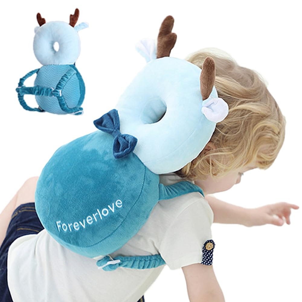 

YonaEssys Рюкзак для защиты от падений для дышащего шлема для головы с подушкой, милый пчелиный протектор для головы для младенцев для тренировки ног, высокоэластичная сетка, синий