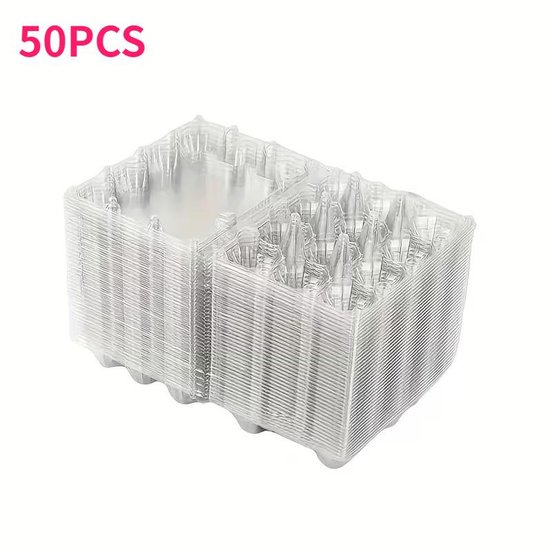 

50pcs Quail Egg Trays 12-Grid Small Chicken Egg Storage Rack Quail Egg Bulk Storage Tray Stackable Space-Saving Dispenser Boxes