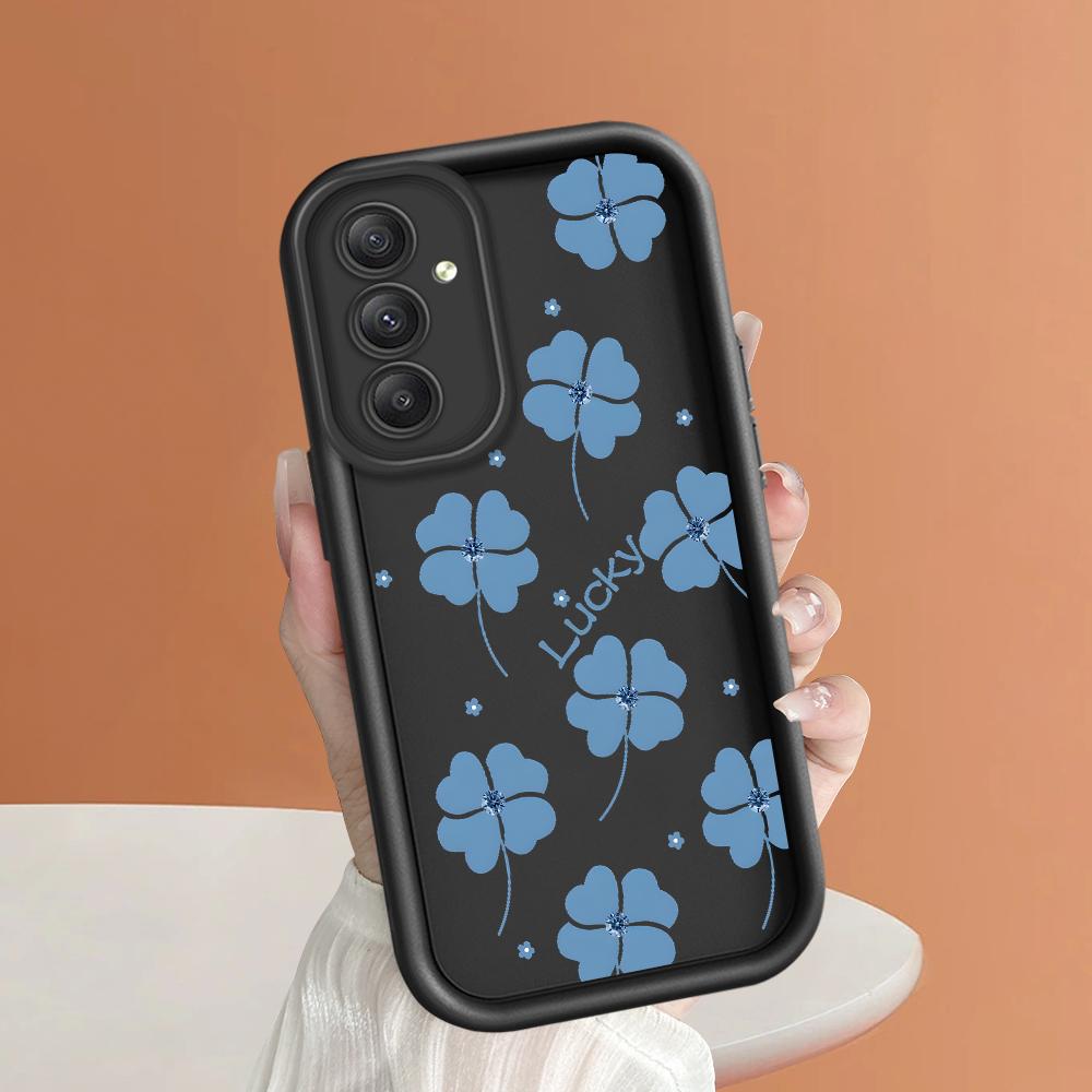 Soft Silicone Square Ladder Printing Pattern Phone Casing Full Cover Camera Shockproof Protection Rubber Case for Samsung