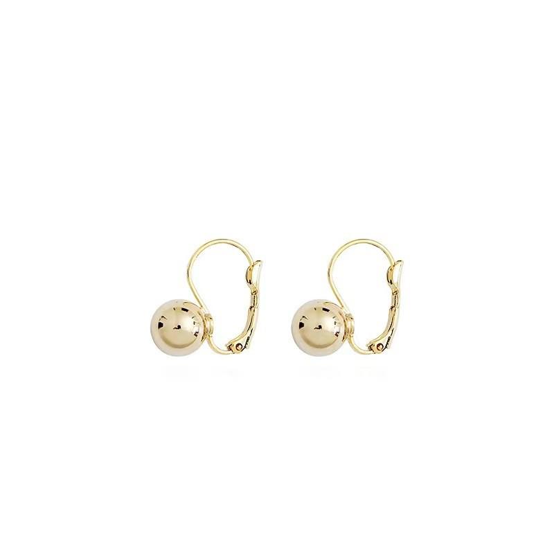 Korean Minimalist Metal Ball Earrings - Cold Style, All-Match Retro Trend for Women