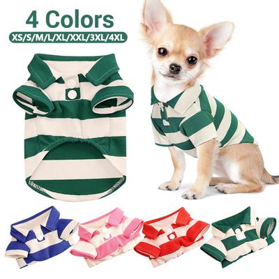 Camiseta de Perro a Rayas Transpirable Camisas Polo Verano Ropa para Perros Pequeños Medianos Gato Niña Niño Cachorro Chihuahua Yorkie Ropa para Mascotas