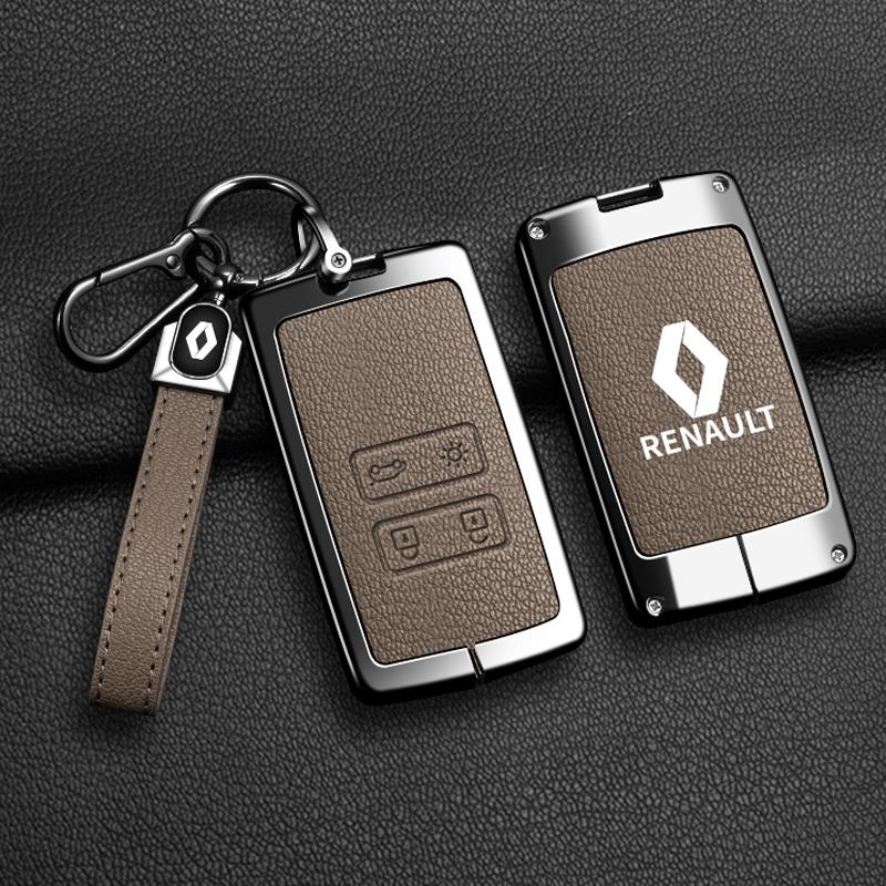 Interior Stickers Zinc Alloy Car Key Case Bag Metal Key Shell For Renault Sandero Duster Clio 5 Captur Austral Kadjar Megane Lo