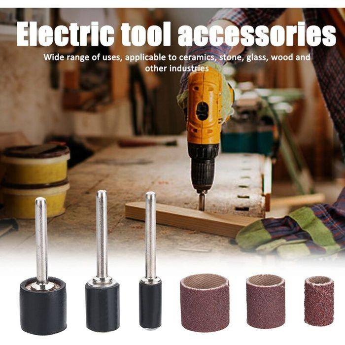 Kit tambours et bandes de ponçage - AIMOONSA - 102 pièces - 90 bandes abrasives - 12 tambours 12,7×38 mm - Tige 3,175 mm