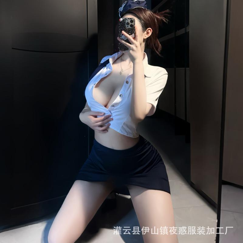 Sexy lingerie sexy Lianyungang flight attendant policewoman uniform temptation nightclub skirt professional suit