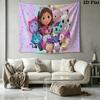 Gabby Dollhouse Wall Tapestry Aesthetic Wall Hanging Printed Fabric Blanket Decorative Tapestries for Bedroom Living Room Home Decor