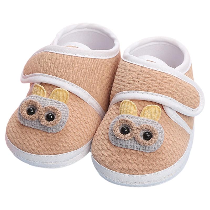 

Детские нескользящие туфли на плоской подошве с милым мультяшным узором, обувь для первых ходунков 12 кофейный