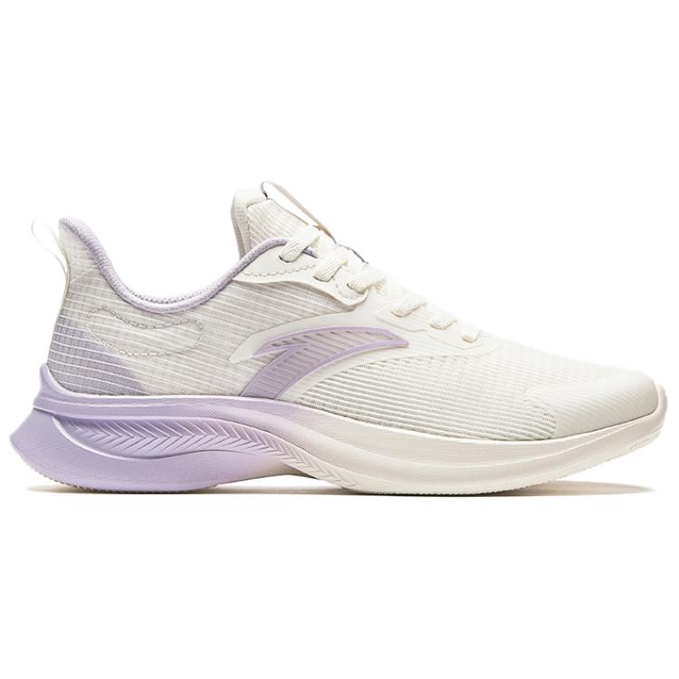 Anta Slip Resistant, Abrasion Resistant, Rebound Low Top Casual Running Shoes Women's White Purple Sneakers 922515520-8