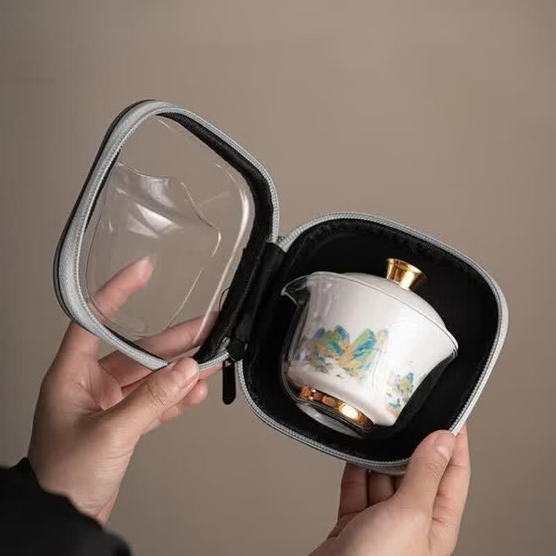 Portable Ceramic Gongfu Travel Tea Set