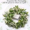 45cm Green Leaf Eucalyptus Wreath Round Green Faux Leaf Garland Garden Porch Farmhouse Festival Celebration Vine Wreath
