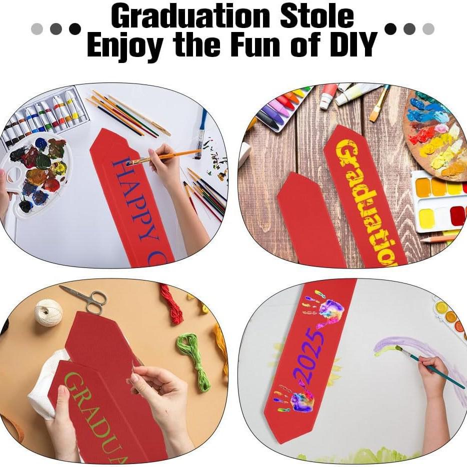 Graduation Satin Honor Sash with Logo - European & American Bachelor Gown Accessory