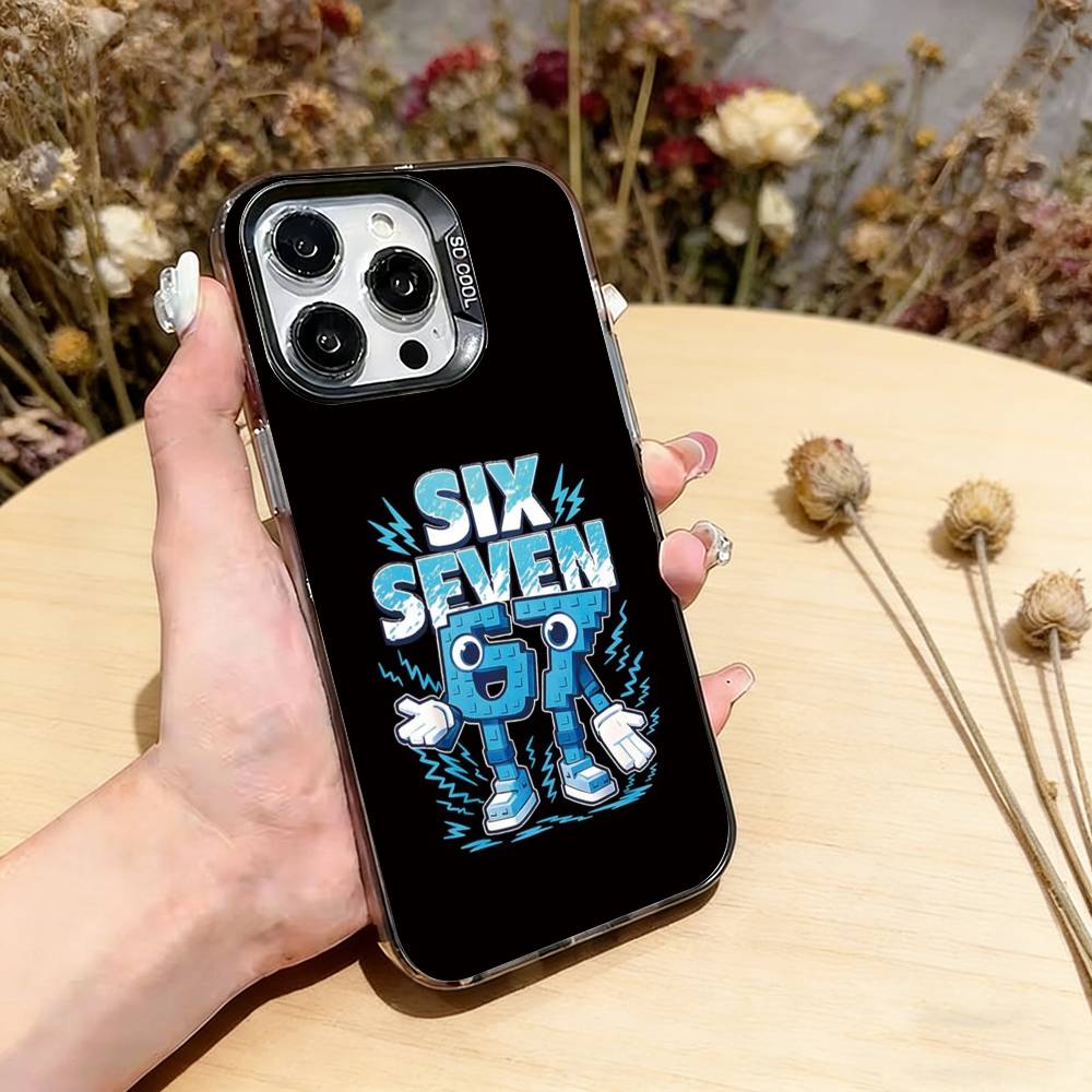 Six Seven 67 Phone Case For iPhone 17,16,15,14,13,12,11 Plus,Pro Max,XS,Colorful Silver Phone Case Funda Cover