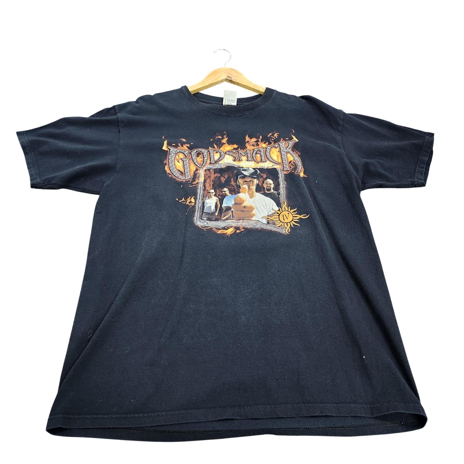Anvil Shirt Mens XL Black Godsmack IV Band Graphic Tee Rock Music Album Unisex T-Shirt S