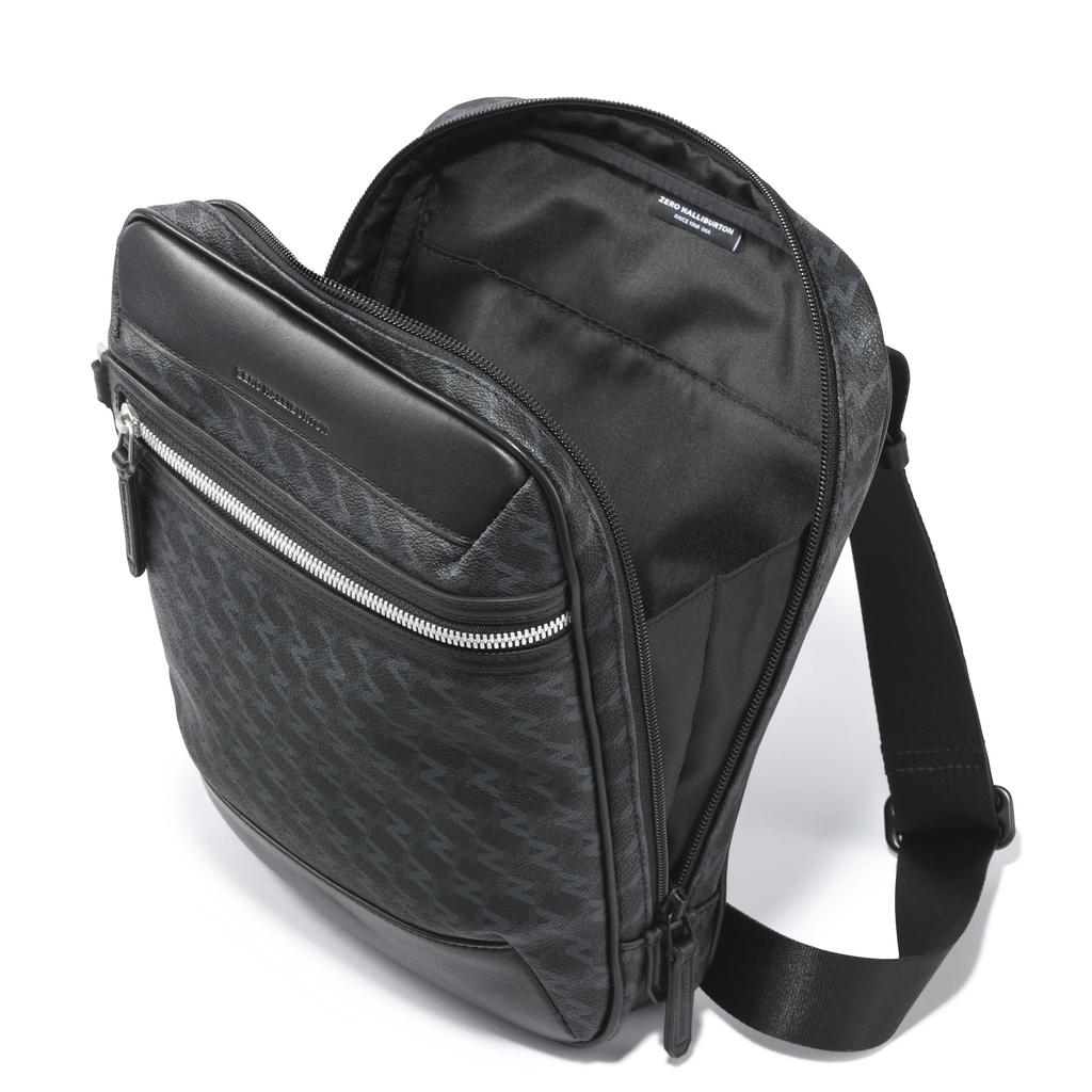 Zero Halliburton Shoulder Fits 6L Black ZH-Monogram Bag, 10.1-inch Tablets, Capacity, 650g, No. 81521, Men's,