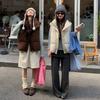 New down cotton vest women's fashion short hooded vest loose sleeveless thickened vest jacket in autumn
