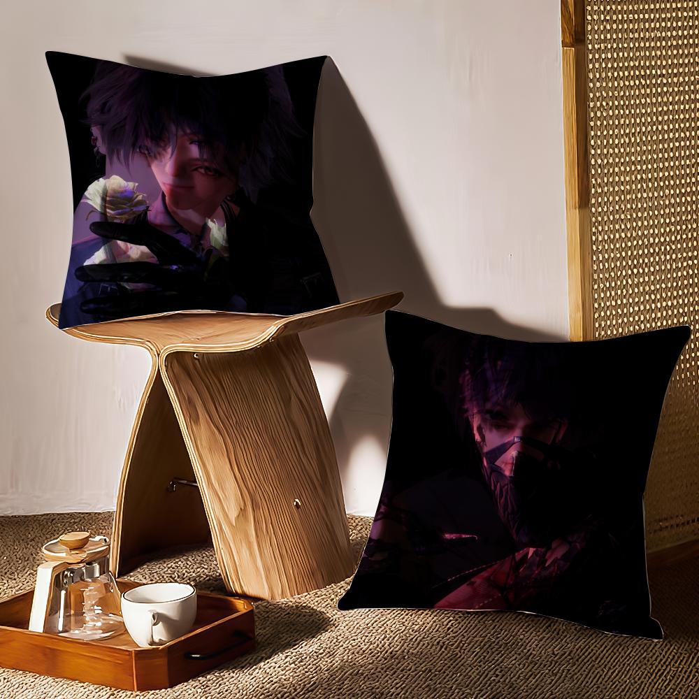 Hot Game Love And Deepspace Cushion Cover Anti-dustmite Pillowcase Invisible Zipper Silky Short Plush Sofa Cushion Cover