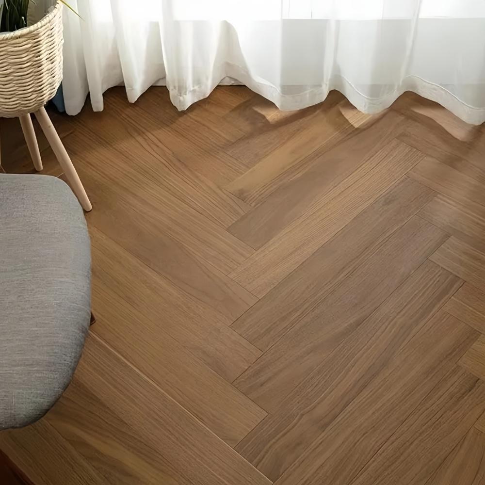 10pcs 40cmX15cm Wood Grain Strips Self-Adhesive Floor Stickers Wall Floor Stickers for Living Room Office Various Indoor Places