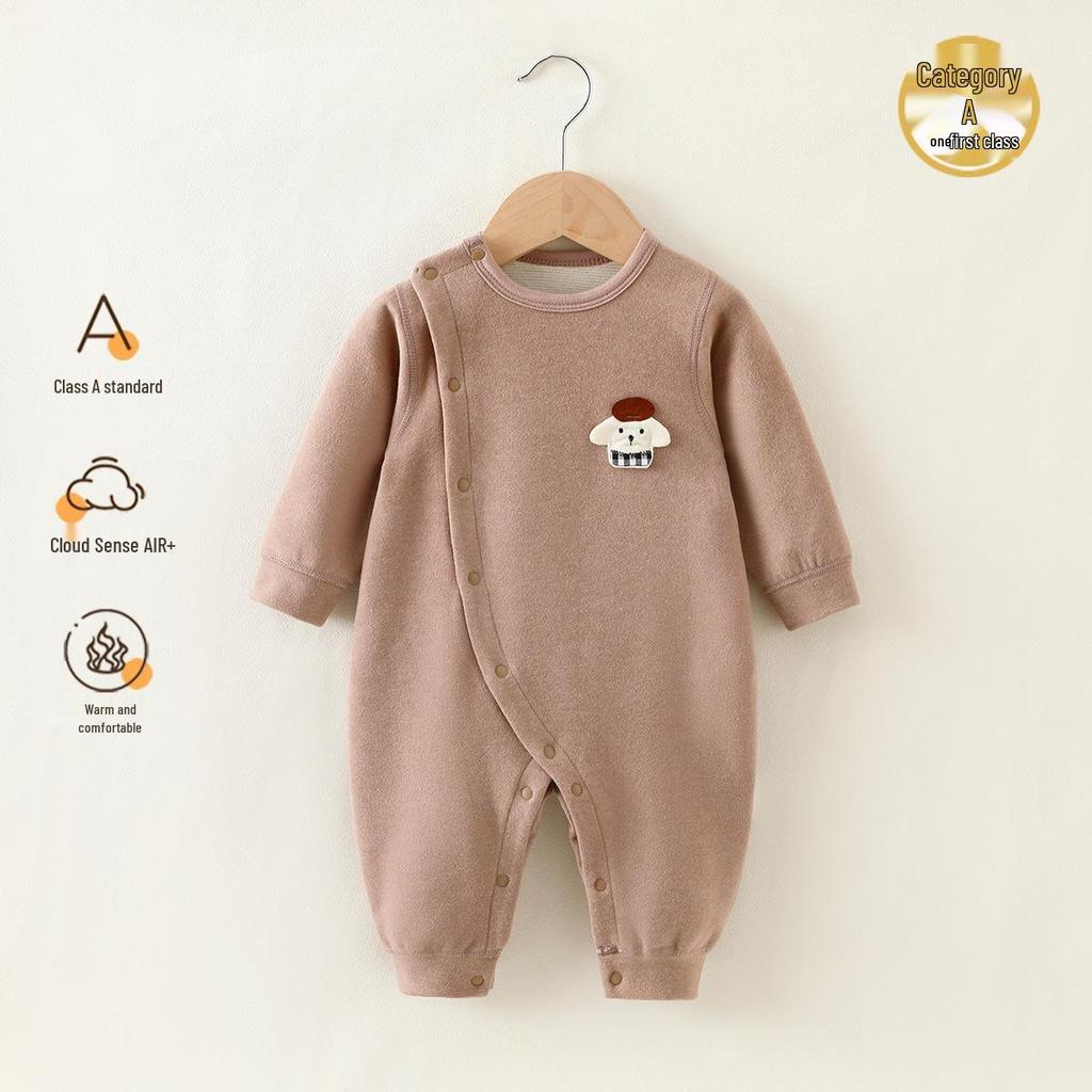 A-Class Warm Baby Onesie: Long-Sleeve, Belly-Protective, Perfect for Spring & Autumn, Ideal for Crawling & Outings