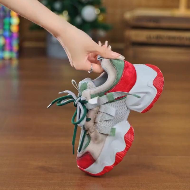 2025 New Classic Women's Sneakers Versatile Casual Shoes Thick Soled Height Boosting Lightweight Sports Running Shoes