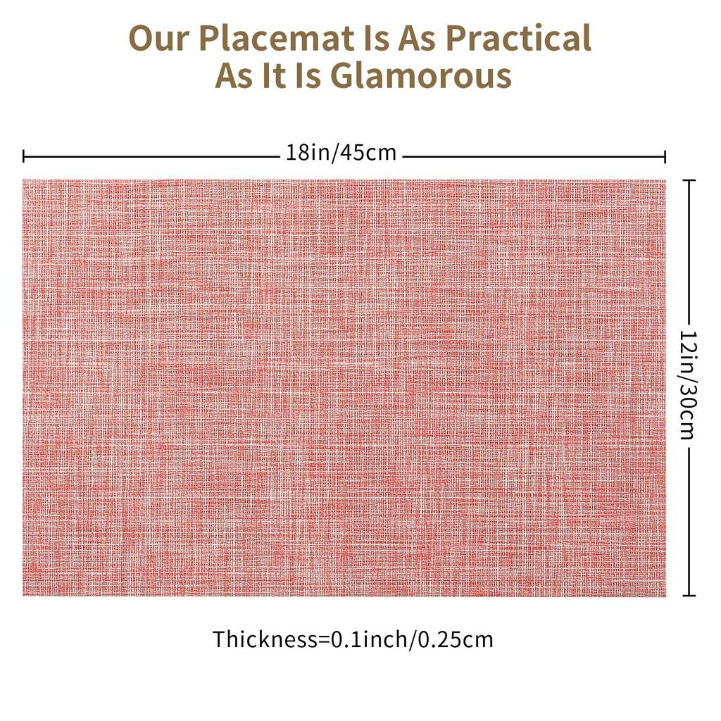 2/4PCS Placemats Washable Easy To Clean Vinyl Dining Table Pads Durable PVC Weave Table Mats Coasters Banquet Party Home Decor