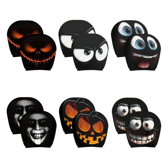2Pcs Funny Cartoon Car Headrest Covers Easy Installation Car Seat Head Rest Protector