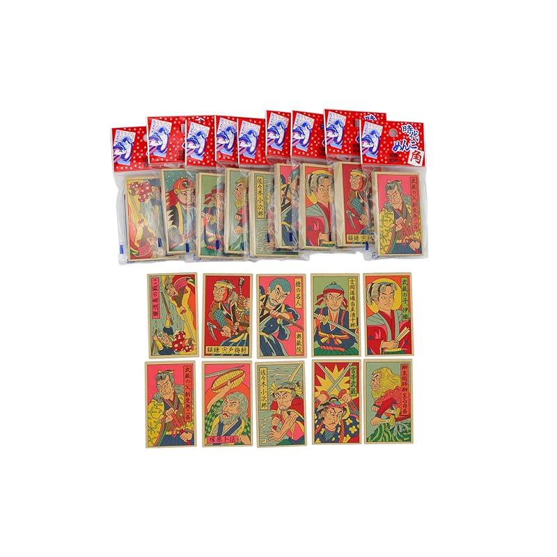 

Japanese-made traditional square menko toy, 10 pieces (10 sets) for commercial use
