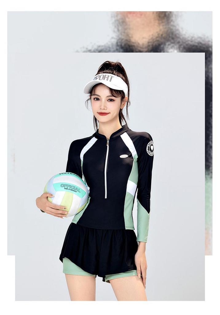 Women's Long Sleeve Conservative Sport Swimsuit - 2022 Style, Sun Protection, Ideal for Hot Springs