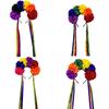 Tiara Floral Rosa Arco-Íris Aro de Cabelo Halloween Borlas Decorativas Fantasia de Role Play Bailes Festa Show ao Vivo Adorno de Cabeça
